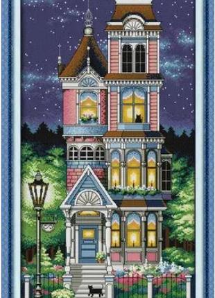 Набір для вишивання за нанесеною на канву схемою "a quiet night.шарм ".aida 14ct printed, 34*62 см