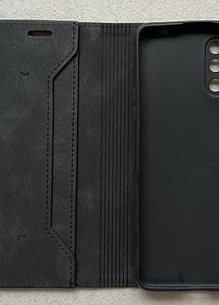 Oneplus 8t чохол-книжка чорний, високоякісна штучна шкіра, слоти для кредитних карток