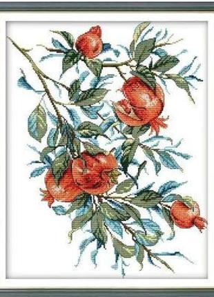 Набір для вишивання за нанесеною на канву схемою "pomegranate".  aida 14ct printed, 38*48 см