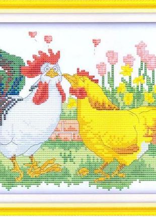 Набір для вишивання за нанесеною на канву схемою "the big cock". aida 14ct printed, 27*21 см