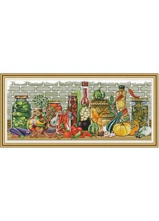 Набор для вышивания по нанесённой на канву схеме "all kinds of vegetables". aida 14ct printed, 76*36 см