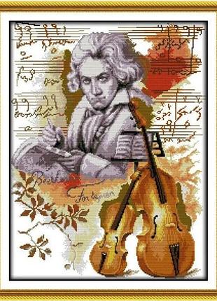 Набір для вишивання за нанесеною на канву схемою "beethoven". aida 14ct printed 43*54 см