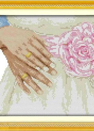 Набор для вышивания по нанесённой на канву схеме "wedding ring (1)". aida 14ct printed, 29*22 см