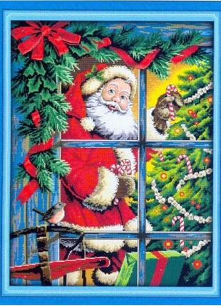 Набір для вишивання за нанесеною на канву схемою "christmas elderly 5". aida 14ct printed 44*55 см