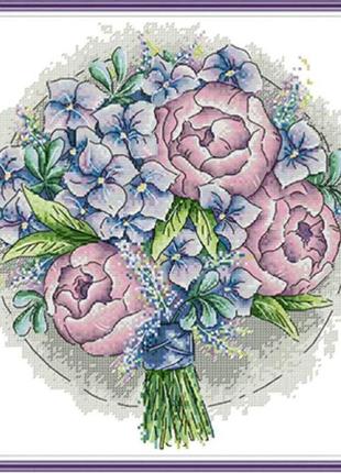 Набір для вишивання за нанесеною на канву схемою "bouquet-dream". aida 14ct printed, 34*35 см