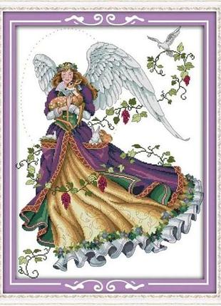 Набір для вишивання за нанесеною на канву схемою "angel 5". aida 14ct printed, 46*59 см