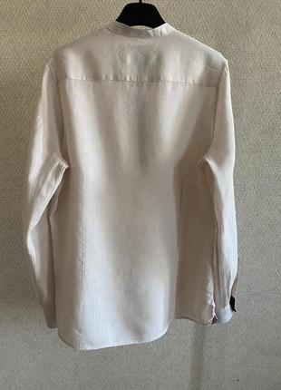 Льняная рубашка с воротником стойка markup италия