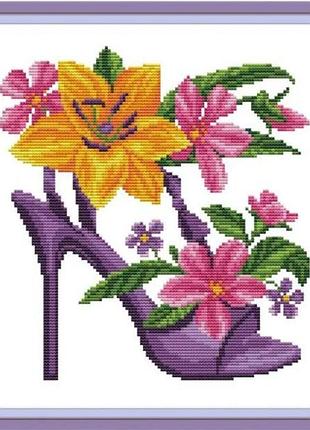 Набір для вишивання за нанесеною на канву схемою "fashion high heels 9". aida 14ct printed, 29*31 см