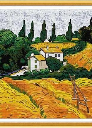 Набір для вишивання за нанесеною на канву схемою "autumn colors ".aida 14ct printed , 40*40 см