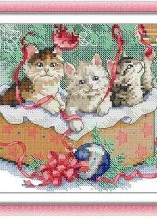 Набор для вышивания по нанесённой на канву схеме "playing with the trimmings ". aida 14ct printed, 21*30 см