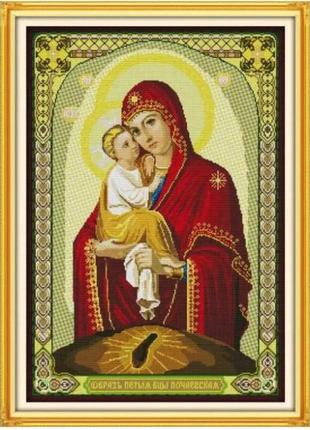 Набор для вышивания по нанесённой на канву схеме "madonnaand child (13)". aida 14ct printed 50*68 см