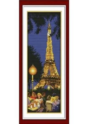 Набір для вишивання за нанесеною на канву схемою "paris tower". aida 14ct printed 16*38 см