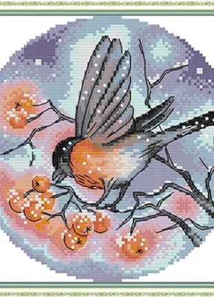 Набір для вишивання за нанесеною на канву схемою"bullfinch". aida 14ct printed, 21*21 см. aida 14ct printed, 21*21 см