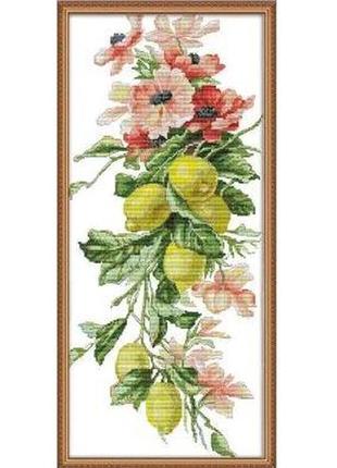 Набір для вишивання за нанесеною на канву схемою "countless rich fruits". aida 14ct printed, 29*58 см