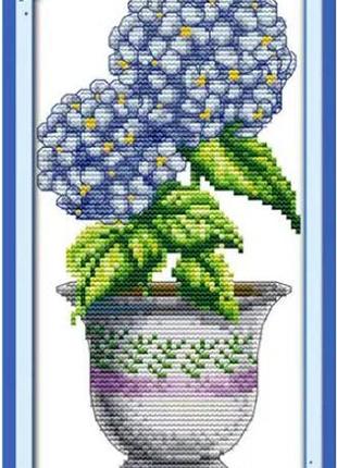 Набор для вышивания крестиком по нанесённой на канву схеме "violet bonsai (2)". aida 14ct printed, 15*27 см