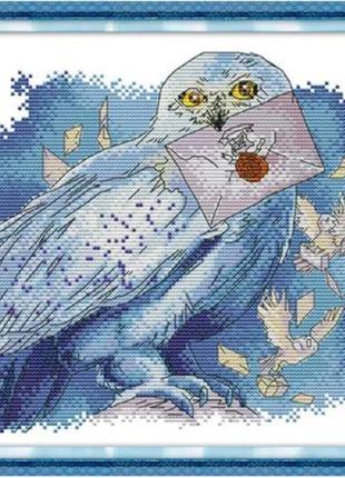 Набір для вишивання за нанесеною на канву схемою"the messenger owl".aida 14ct printed , 33*28 см