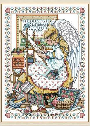Набір для вишивання за нанесеною на канву схемою "angel embroider ". aida 14ct printed , 40*52см