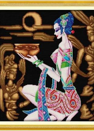 Набор для вышивания по нанесённой на канву схеме "beautiful shot (5) ". aida 14ct printed , 44*50 см