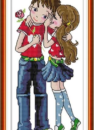 Набор для вышивания крестиком по нанесённой на канву схеме " whisper ". aida 14ct printed, 15*30 см