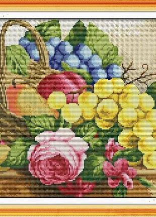 Набір для вишивання "fruit basket".aida 14ct, 41*33 см без нанесення на канву схеми.