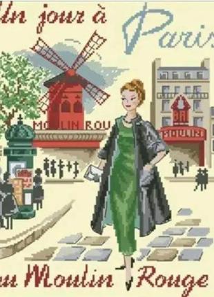 Набір для вишивання "paris (2)". beige aida 14ct, 35*40 см. без нанесення на канву схеми.