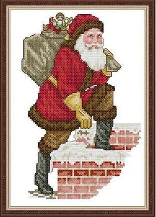 Набор для вышивания по нанесённой на канву схеме "santa claus 9".aida 14ct printed, 20*29 см