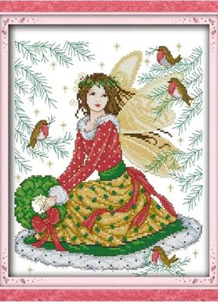 Набор для вышивания по нанесённой на канву схеме "the fairy tale fairy".aida 14ct printed, 28*33 см