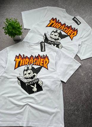 Трешер футболка thrasher белого цвета
