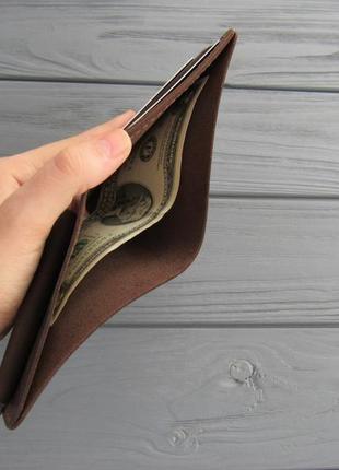 Компактный карманный мужской кошелек из кожи_классическое портмоне с монетницей винтажная кожа2 фото