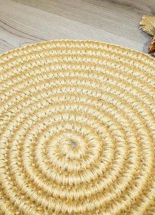 Эко коврик 49cм, коврик из джута, циновка круглая5 фото
