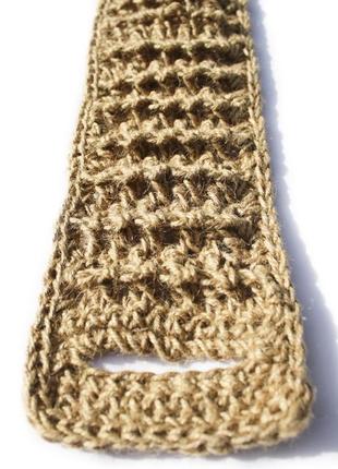 Мочалка 75х9 для спины массажная из джута с рельефными полосами