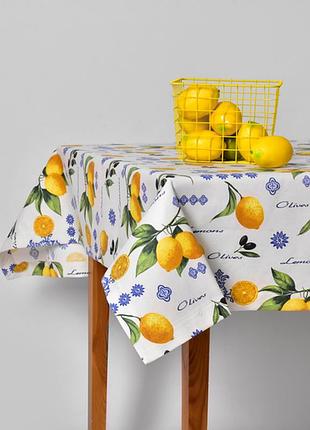 Скатертина водовідштовхувальнa ideia 140х170 см лимони та оливки