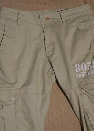 Чудові стильні вузькі штани карго світло оливкового кольору netbasket jeans mahaut індія 32 р. ( маломірять)2 фото