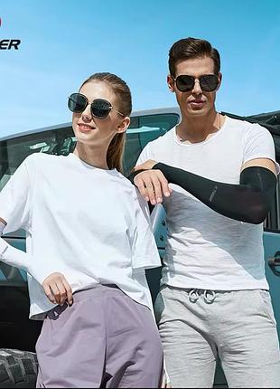 Перчатки спортивные митенки с пальчиком x-tiger длинные нарукавники для спорта