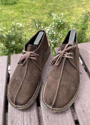 Оригінальні дезерти туфлі мокасини clarks  desert trek  dark brown8 фото