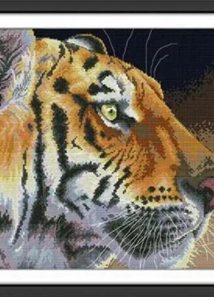 Набор для вышивания по нанесённой на канву схеме "tiger 3".aida 14ct printed , 44*35 см