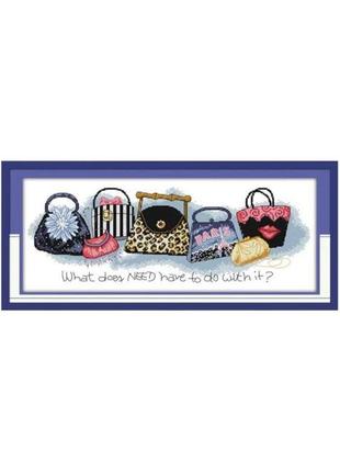 Набор для вышивания по нанесённой на канву схеме "always be short of a bag". aida 14ct printed, 48*21 см