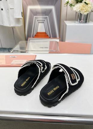 Шльопанці, тапки, тапочки в стилі miu miu