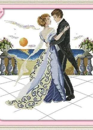 Набір для вишивання за нанесеною на канву схемою "perfect partners ". aida 14ct printed , 47*50 см