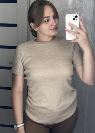 Футболка для вагітних в рубчик