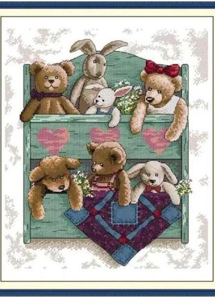 Набір для вишивання за нанесеною на канву схемою "plush doll". aida 14ct printed 36*44 см