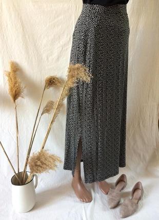 Юбка летняя длинная прямая с боковыми разрезами, вискоза