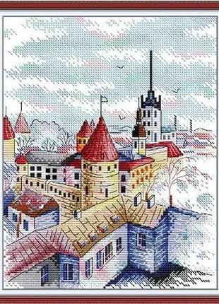 Набір для вишивання за нанесеною на канву схемою "the towers of tallinn".aida 14ct printed, 22*29 см