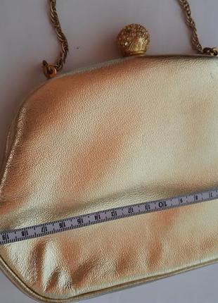 Клатч антиквариат 40х 50х morris moskowitz, золотая кожа, шелковая середина, belgium, винтаж9 фото
