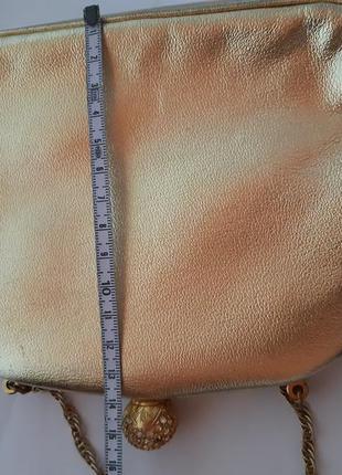 Клатч антиквариат 40х 50х morris moskowitz, золотая кожа, шелковая середина, belgium, винтаж10 фото