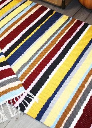 Дорожка домотканая коврик трикотажный накидка на диван кресло 250x70х0,7см5 фото