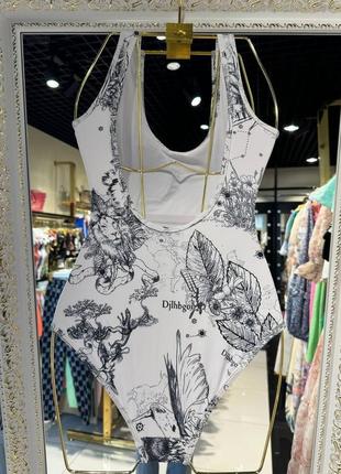 Купальник в стилі dior білий3 фото