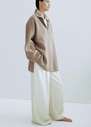 Свитер кофта zara h&m на молнии с разрезами
