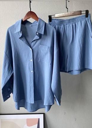 Женский костюм шорты и рубашка mia-1022 фото