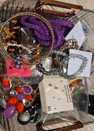 Лот, сережки, браслети, кольє, кільця, намисто біжутерія з лотів сша